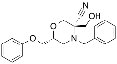 rac (3R,6R)-4-benzyl-3-(hydroxymethyl)-6-(phenoxymethyl)morpholine-3-carbonitrile