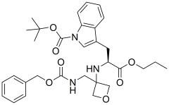 tert-butyl (S)-3-(2-((3-((((benzyloxy)carbonyl)amino)methyl)oxetan-3-yl)amino)-3-oxo-3-propoxypropyl)-1H-indole-1-carboxylate