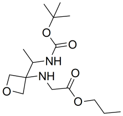 propyl (3-(1-((tert-butoxycarbonyl)amino)ethyl)oxetan-3-yl)glycinate