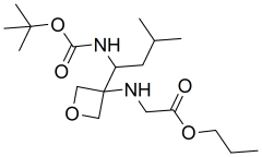 propyl (3-(1-((tert-butoxycarbonyl)amino)-3-methylbutyl)oxetan-3-yl)glycinate
