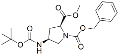 1-benzyl 2-methyl (2S,4S)-4-{[(tert-butoxy)carbonyl]amino}pyrrolidine-1,2-dicarboxylate