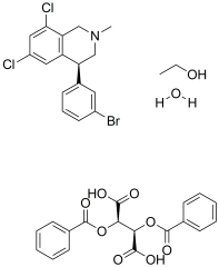 (2R,3R)-2,3-bis(benzoyloxy)butanedioic acid, (4S)-4-(3-bromophenyl)-6,8-dichloro-2-methyl-1,2,3,4-tetrahydroisoquinoline ethanol hydrate