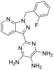 2-{1-[(2-fluorophenyl)methyl]-1h-pyrazolo[3,4-b]pyridin-3-yl}pyrimidine-4,5,6-triamine