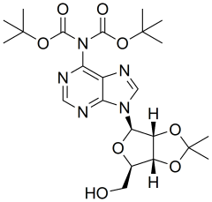 tert-butyl N-{9-[(3aR,4R,6R,6aR)-6-(hydroxymethyl)-2,2-dimethyl-tetrahydro-2H-furo[3,4-d][1,3]dioxol-4-yl]-9H-purin-6-yl}-N-[(tert-butoxy)carbonyl]carbamate