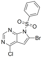 7-(benzenesulfonyl)-6-bromo-4-chloro-7H-pyrrolo[2,3-d]pyrimidine