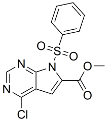methyl 7-(benzenesulfonyl)-4-chloro-7H-pyrrolo[2,3-d]pyrimidine-6-carboxylate