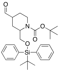 tert-butyl 2-{[(tert-butyldiphenylsilyl)oxy]methyl}-4-formylpiperidine-1-carboxylate