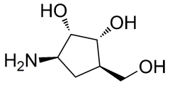 (1R,2S,3R,5R)-3-amino-5-(hydroxymethyl)cyclopentane-1,2-diol hydrochloride