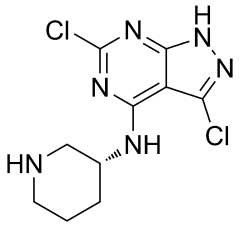 (3R)-N-{3,6-dichloro-1H-pyrazolo[3,4-d]pyrimidin-4-yl}piperidin-3-amine hydrochloride