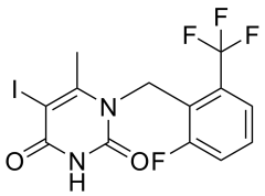 1-{[2-fluoro-6-(trifluoromethyl)phenyl]methyl}-5-iodo-6-methyl-1,2,3,4-tetrahydropyrimidine-2,4-dione
