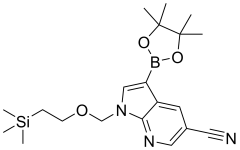 3-(tetramethyl-1,3,2-dioxaborolan-2-yl)-1-{[2-(trimethylsilyl)ethoxy]methyl}-1H-pyrrolo[2,3-b]pyridine-5-carbonitrile