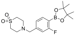4-{[3-fluoro-4-(4,4,5,5-tetramethyl-1,3,2-dioxaborolan-2-yl)phenyl]methyl}-1-thiomorpholine-1,1-dione
