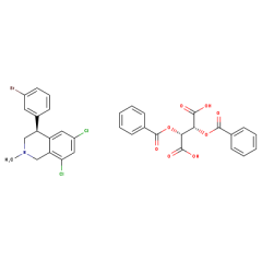 (S)-4-(3-bromophenyl)-6,8-dichloro-2-methyl-1,2,3,4-tetrahydroisoquinoline (2R,3R)-2,3-bis(benzoyloxy)succinate