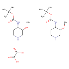 bis(tert-butyl N-[(3R,4S)-3-methoxypiperidin-4-yl]carbamate) oxalic acid